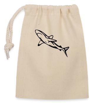 Elegant sleek deep-sea shark - Closable cotton gift bag (14x20cm) - nature - Front