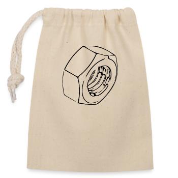 Écrou à vis avec filetage vintage - Sac cadeau en coton avec cordon (14 x 20 cm) - nature - Devant