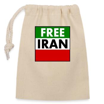 Free iran - Verschließbarer Geschenkbeutel aus Baumwolle (14x20cm) - Natur - Vorne