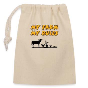 Ferme - Sac cadeau en coton avec cordon (14 x 20 cm) - nature - Devant