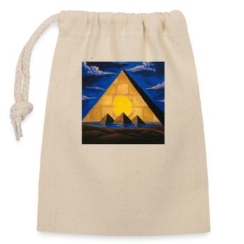 Great Pyramid - Closable cotton gift bag (14x20cm) - nature - Front