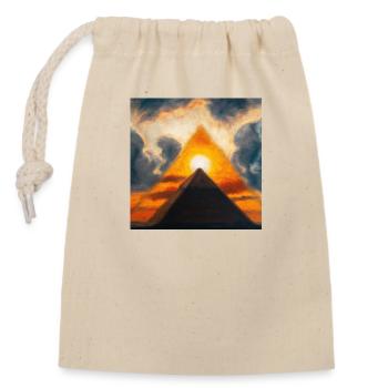 Great Pyramid - Closable cotton gift bag (14x20cm) - nature - Front