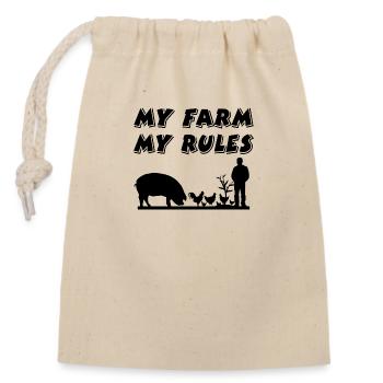 Ferme - Sac cadeau en coton avec cordon (14 x 20 cm) - nature - Devant