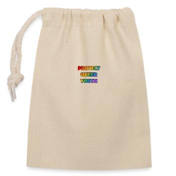 Protect Queer Youth - Closable cotton gift bag (14x20cm) - nature - Front