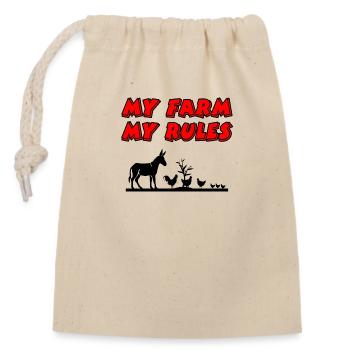 Ferme - Sac cadeau en coton avec cordon (14 x 20 cm) - nature - Devant
