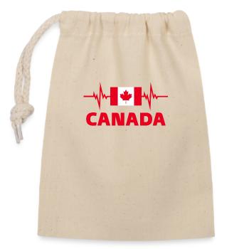 Canada Football 2022 Heartbeat Canada - Closable cotton gift bag (14x20cm) - nature - Front