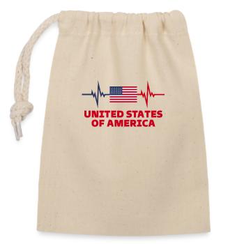 United States of America Football Heartbeat USA - Closable cotton gift bag (14x20cm) - nature - Front