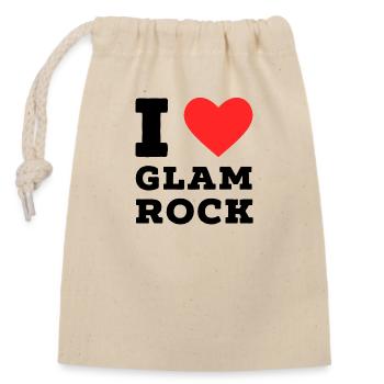 I love glam rock - Closable cotton gift bag (14x20cm) - nature - Front