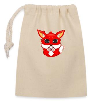 Fuchs große Augen ohne Kreis - Verschließbarer Geschenkbeutel aus Baumwolle (14x20cm) - Natur - Vorne