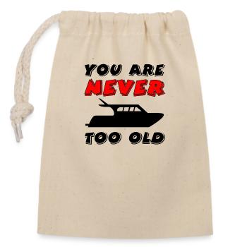 Motorboat - Closable cotton gift bag (14x20cm) - nature - Front