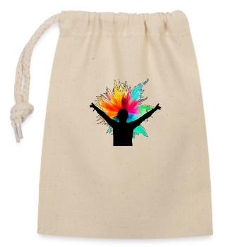 armin silhouette 2 - Sac cadeau en coton avec cordon (14 x 20 cm) - nature - Devant