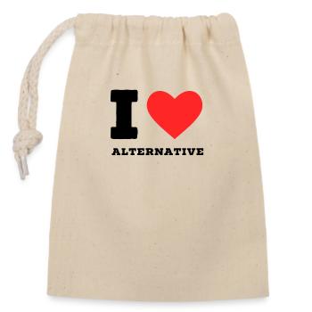 J’aime l’alternative - Sac cadeau en coton avec cordon (14 x 20 cm) - nature - Devant