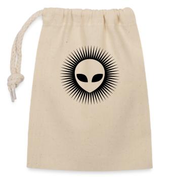 Alien Head Cool Logo - Closable cotton gift bag (14x20cm) - nature - Front