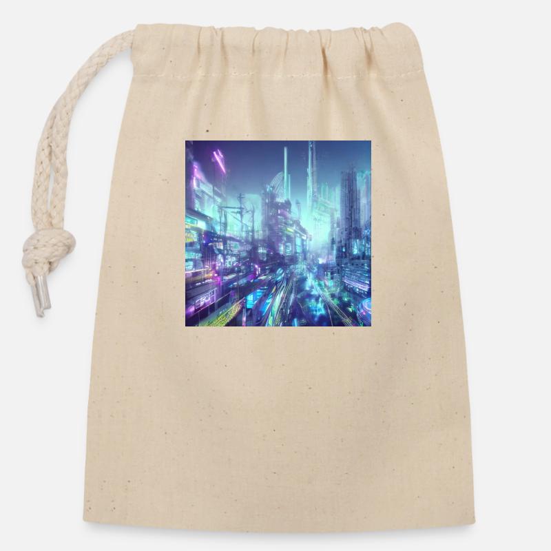 Cité de la science-fiction - Sac cadeau en coton avec cordon (14 x 20 cm) - nature