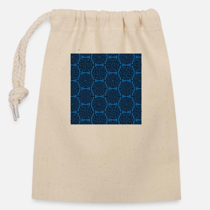 Modèle chinois - Sac cadeau en coton avec cordon (14 x 20 cm) - nature