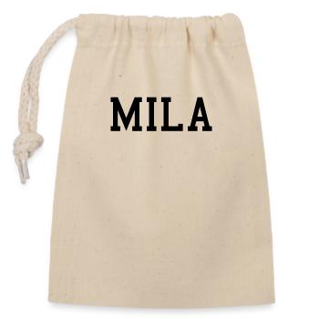 MILA - Verschließbarer Geschenkbeutel aus Baumwolle (14x20cm) - Natur - Vorne