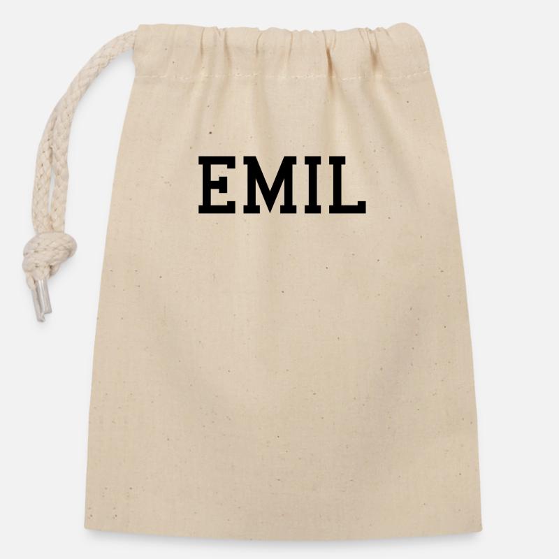 Emil - Sac cadeau en coton avec cordon (14 x 20 cm) - nature