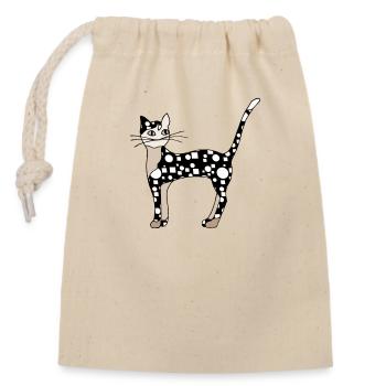 Cat - Closable cotton gift bag (14x20cm) - nature - Front