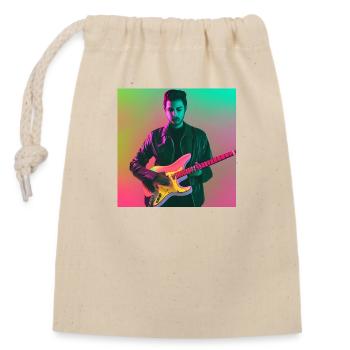 Solo guitarist - Closable cotton gift bag (14x20cm) - nature - Front