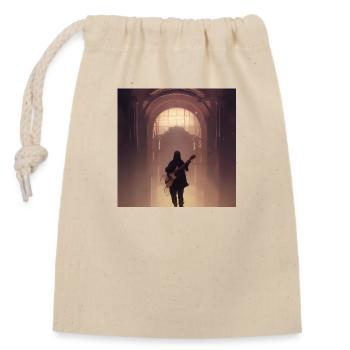 Guitariste solitaire - Sac cadeau en coton avec cordon (14 x 20 cm) - nature - Devant