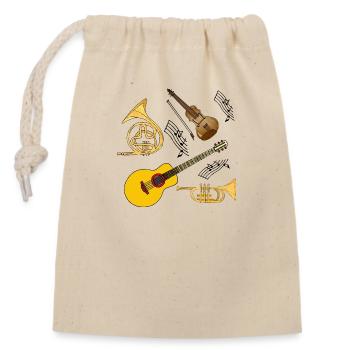 Musical instruments - Closable cotton gift bag (14x20cm) - nature - Front
