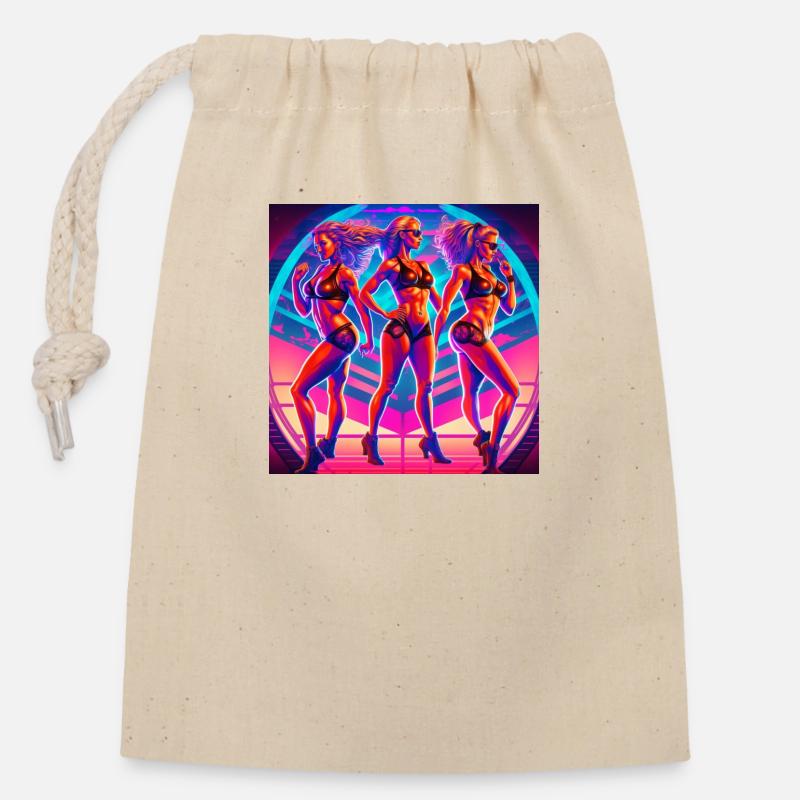 Babes - Sac cadeau en coton avec cordon (14 x 20 cm) - nature