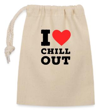 I love chill out - Closable cotton gift bag (14x20cm) - nature - Front