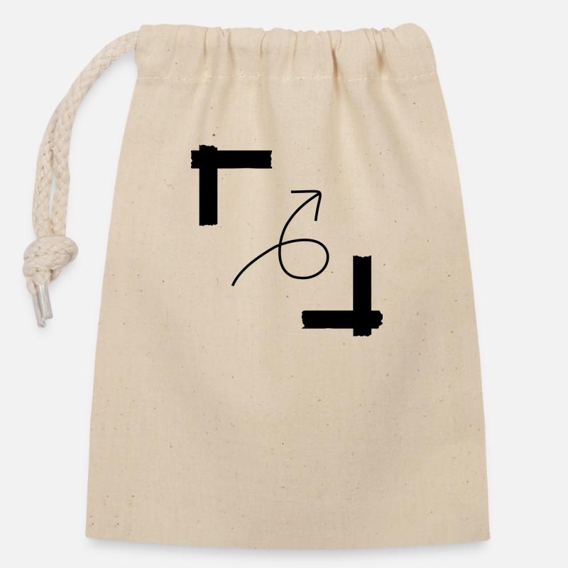 Edge arrow - Closable cotton gift bag (14x20cm) - nature