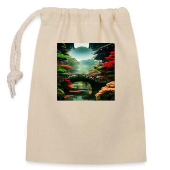 Wunderschöne japanische Natur - Verschließbarer Geschenkbeutel aus Baumwolle (14x20cm) - Natur - Vorne