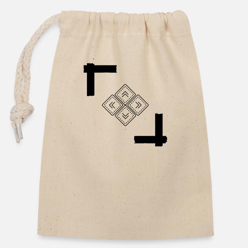 Modern and simple - Closable cotton gift bag (14x20cm) - nature
