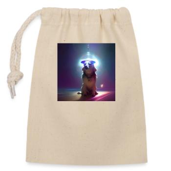 The Universe Dog - Closable cotton gift bag (14x20cm) - nature - Front