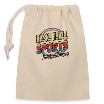 Basketball Sports Font 80s Style Player - Closable cotton gift bag (14x20cm) - nature - Front