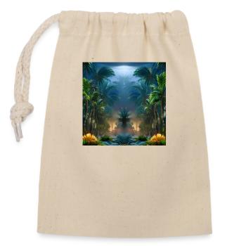 Terre magique exotique - Sac cadeau en coton avec cordon (14 x 20 cm) - nature - Devant