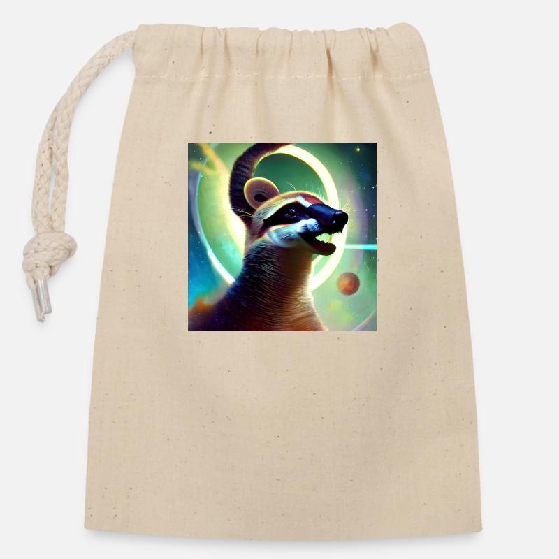 Coati - Sac cadeau en coton avec cordon (14 x 20 cm) - nature