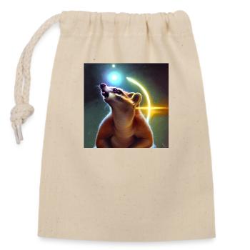 Coati - Closable cotton gift bag (14x20cm) - nature - Front