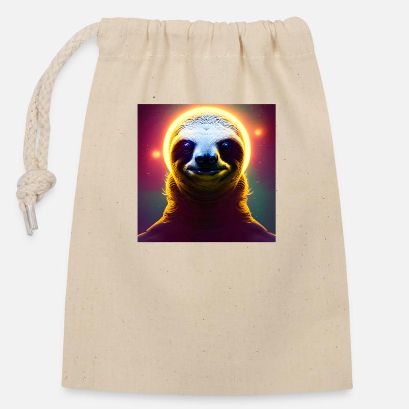 Sloth Sloth Chill Lazy Animals - Closable cotton gift bag (14x20cm) - nature