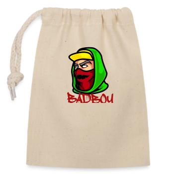 BADBOY style - Closable cotton gift bag (14x20cm) - nature - Front