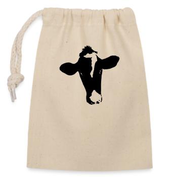Boeuf 7 - Sac cadeau en coton avec cordon (14 x 20 cm) - nature - Devant