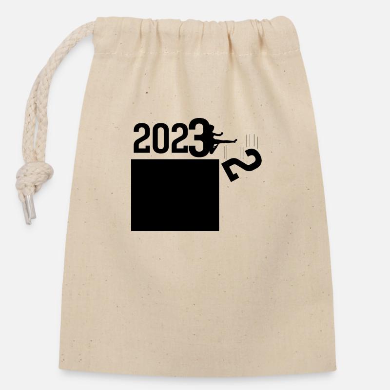2023 - Sac cadeau en coton avec cordon (14 x 20 cm) - nature