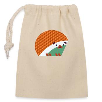 Abstract Hedgehog Design - Closable cotton gift bag (14x20cm) - nature - Front