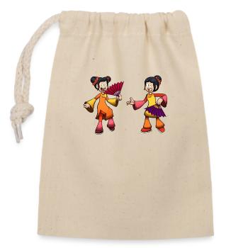 Danseuses du Nouvel An lunaire - Sac cadeau en coton avec cordon (14 x 20 cm) - nature - Devant
