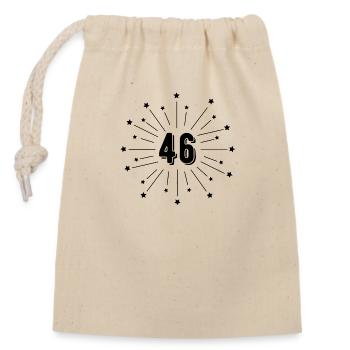 46e anniversaire étoilé - cadeau 46 ans - Sac cadeau en coton avec cordon (14 x 20 cm) - nature - Devant