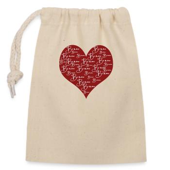 Be mine red - Closable cotton gift bag (14x20cm) - nature - Front