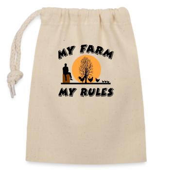 Ferme - Sac cadeau en coton avec cordon (14 x 20 cm) - nature - Devant