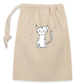 Cat Animal Cartoon Pet - Closable cotton gift bag (14x20cm) - nature - Front