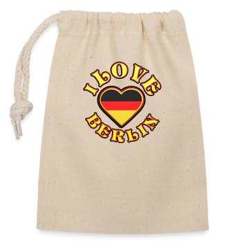 I love Berlin. Deutschland, Schwarz-Rot-Gold - Verschließbarer Geschenkbeutel aus Baumwolle (14x20cm) - Natur - Vorne