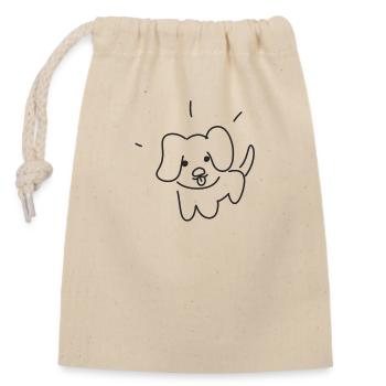 Dog icon pet pet cute - Closable cotton gift bag (14x20cm) - nature - Front