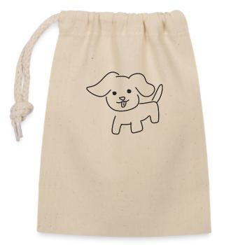 Dog Pet Animal Cute Cartoon - Closable cotton gift bag (14x20cm) - nature - Front