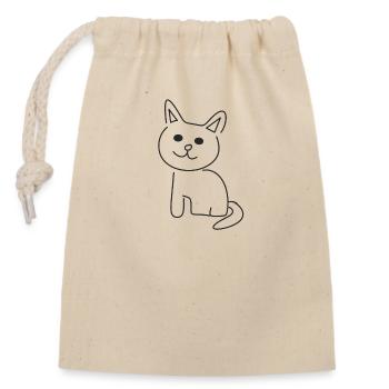 Cat Symbol Animal Cute Pet - Closable cotton gift bag (14x20cm) - nature - Front
