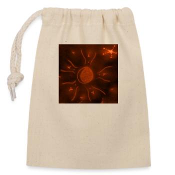ORANGE STARRY MOON - Closable cotton gift bag (14x20cm) - nature - Front